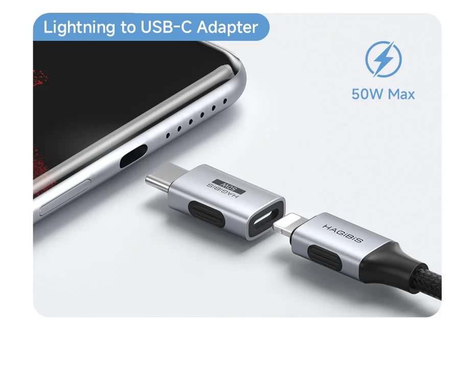 Hagibis USB C To Lightning Adapter Male to Female Charging Converter Date Transfer for iPhone 13/14 Pro Max AirPods 1 EarPods