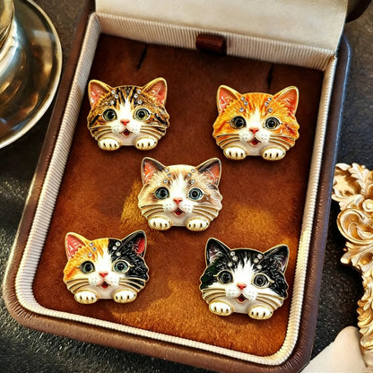 Baroque Luxury Cartoon Cat Animal Design Brooches for Men and Women, Jewelry, Fashion Accessories, Wedding, Holiday, Party Gifts