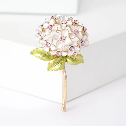 Luxury Pearl Enamel Flower Brooches for Women 4-color Botanical Pins Elegant Casual Accessories Perfect Gifts