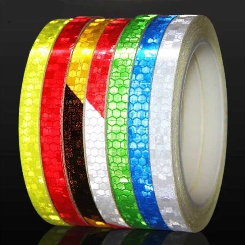 1pc 8m Bike Stickers Reflective Tape Fluorescent DIY Bike Bicycle Strips Cycling Tapes for Bicycle Helmet Motorcycle Scooter