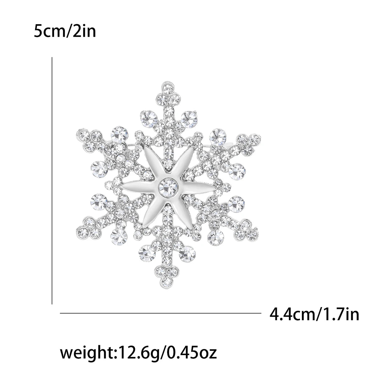 Christmas Rhinestone Snowflake Brooches for Women Unisex Pearl Ice Crystal Pins Office Party Friend Gifts Jewelry Accessories