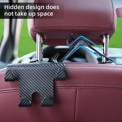 Car Seat Headrest Hook Carbon Fiber Mobile Phone Holder Car Vehicle Universal Holder Handbag Purse Coat Car Interior Accessories