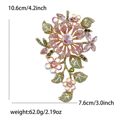 Beaut&Berry Luxury Crystal Glass Flower Brooches for Women Rhinestone Pins Friends Party Gifts Banquet Jewellery Accessories