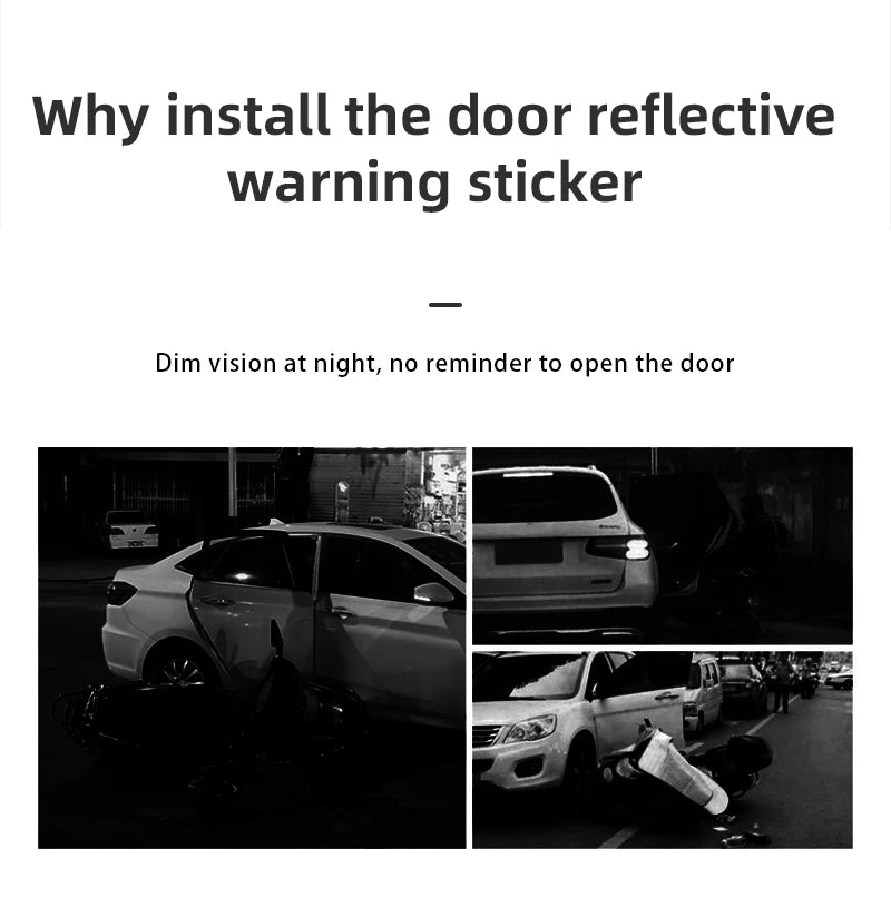 4PCS Car Stickers Door Opening Reflective Warning Sticker For Subaru STI Forester Impreza Legacy Outback XV BRZ WRX Tribeca