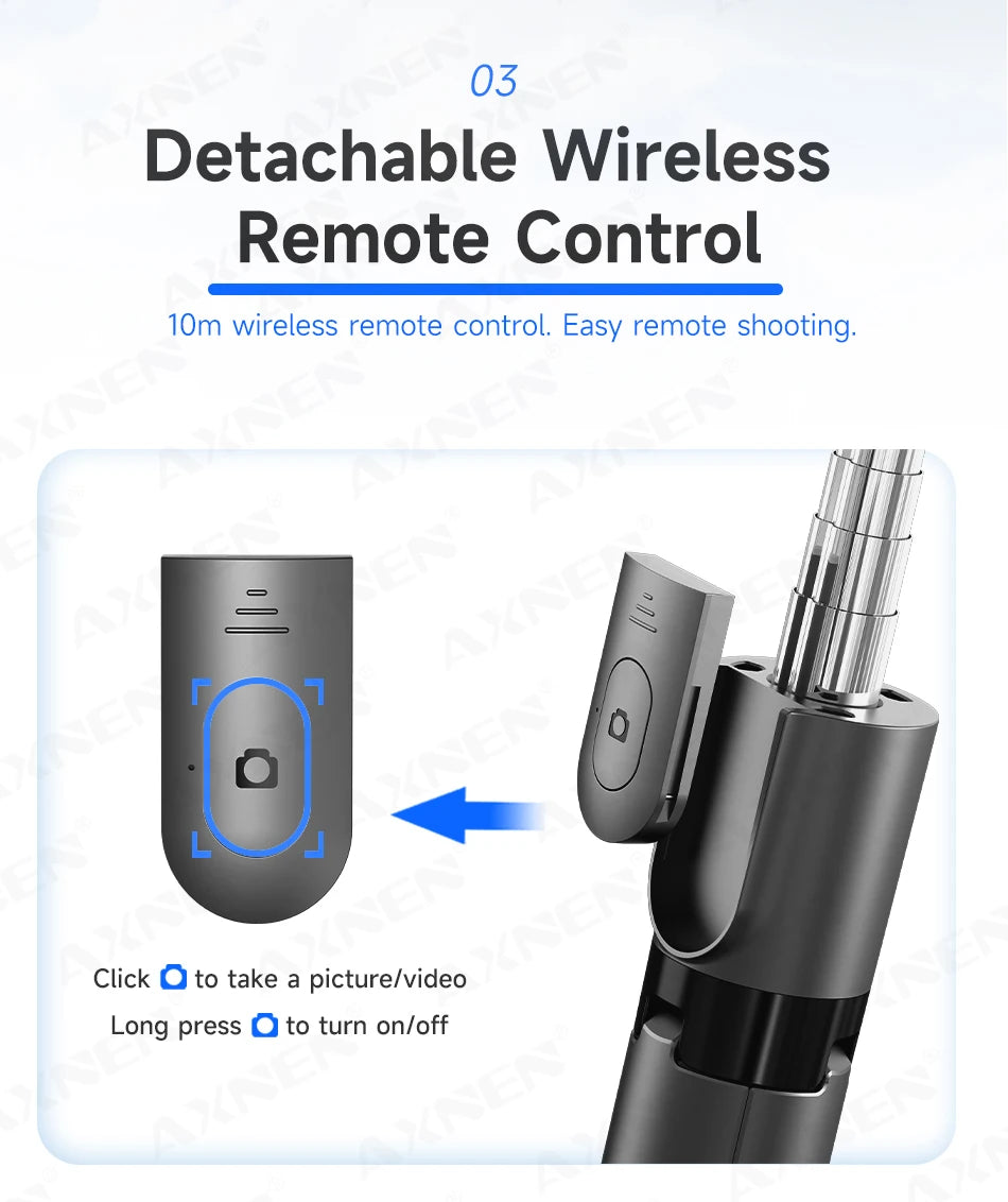 Bluetooth Selfie Stick Tripod Desktop Stand, Phone Holder, Wireless Remote Shutter, for iPhone Android, Option with Fill Light