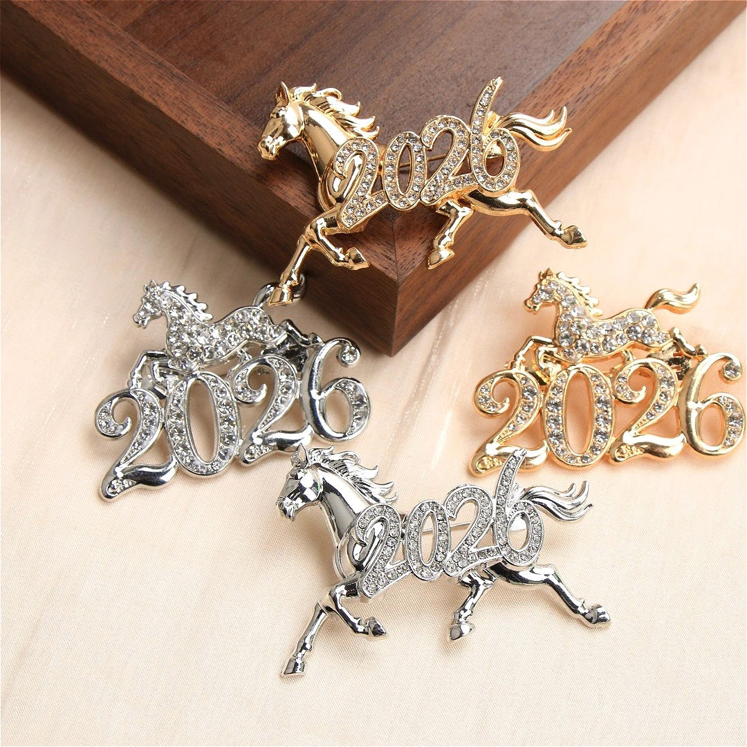 Luxury 2026 Year of the Horse Design Brooch for Men and Women, JewelryAccessories, Wedding, Holiday, Party, Couple'sSurpriseGift
