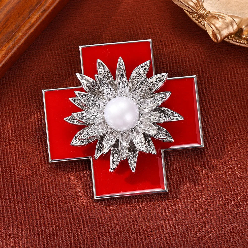 Baroque-Style Luxury Vintage Cross Brooch for Men and Women, Jewelry, Fashion Accessories, Wedding and Party Gifts