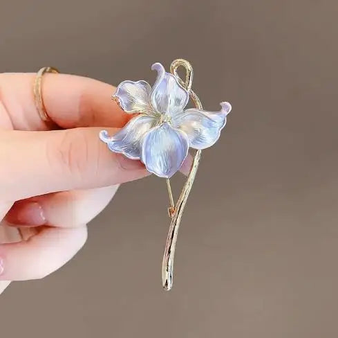Resin Tulip Brooch for Women Unisex Rhinestone Flower Pin Pearl Plant Lapel Pin Banquet Party Backpack Gifts Jewelry Accessories