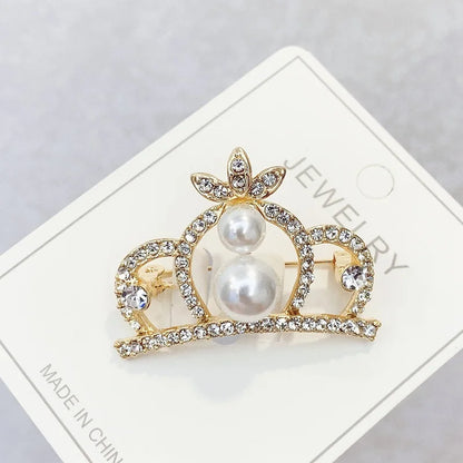 Fashion Crown Brooch For Women Vintage Zircon Crystal Luxurious Jewelry Girl Princess Gift