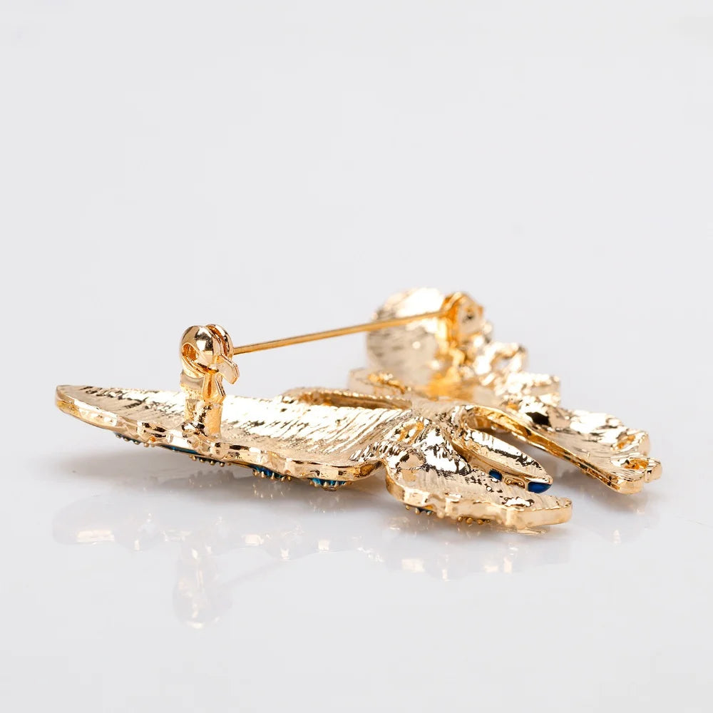 Fashion Colorful Rhinestone Butterfly Brooch Enamel Animal Brooches Pin Clothing Jewelry Accessories for Women