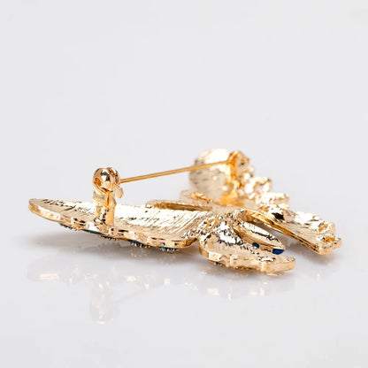 Fashion Colorful Rhinestone Butterfly Brooch Enamel Animal Brooches Pin Clothing Jewelry Accessories for Women