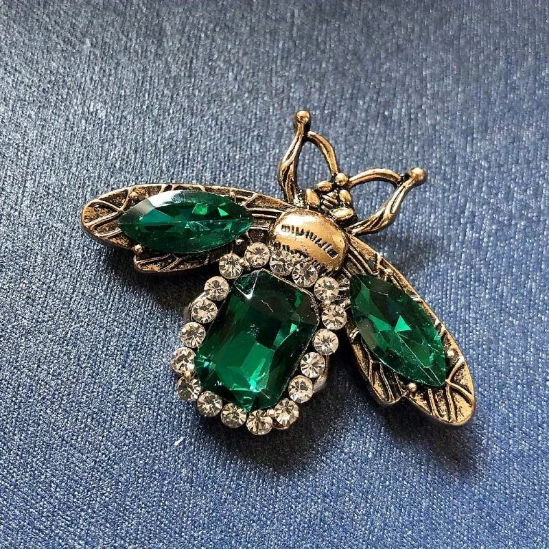 SKEDS Luxury Exaggerated Vintage Women Girls Crystal Bee Brooch Pin Fashion Elegant Lady Exquisite Insect Rhinestone Badges
