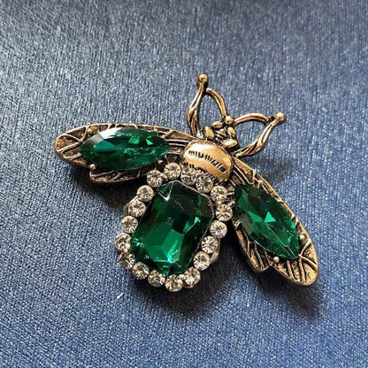 SKEDS Luxury Exaggerated Vintage Women Girls Crystal Bee Brooch Pin Fashion Elegant Lady Exquisite Insect Rhinestone Badges