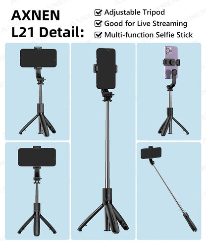 Selfie Stick Tripod for Cell Phone, Mobile Stand Monopod with Wireless Remote for iPhone Samsung Huawei Xiaomi Smartphone