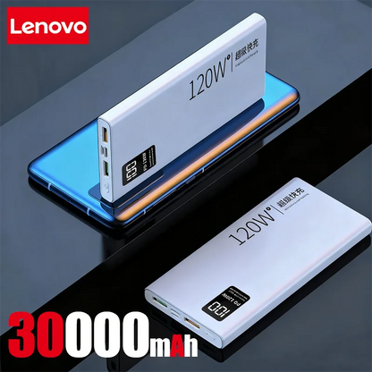 Lenovo 50000mAh 120w Super Fast Charging External Battery Ultra Capacity PowerBank Portable LED Digital Display For IPhone