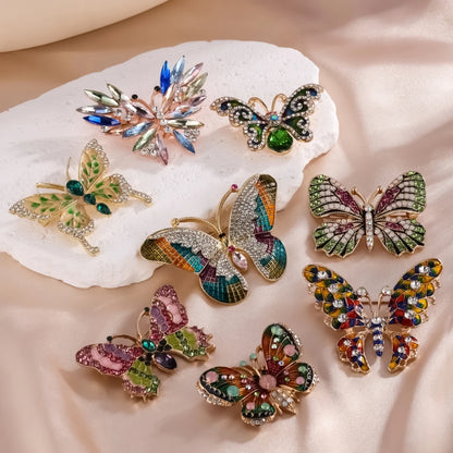 UILZ Colorful Butterfly Designer Zircon Brooch Women Shiny Crystal Lapel Pin Luxurious Clothing Jewelry Accessories