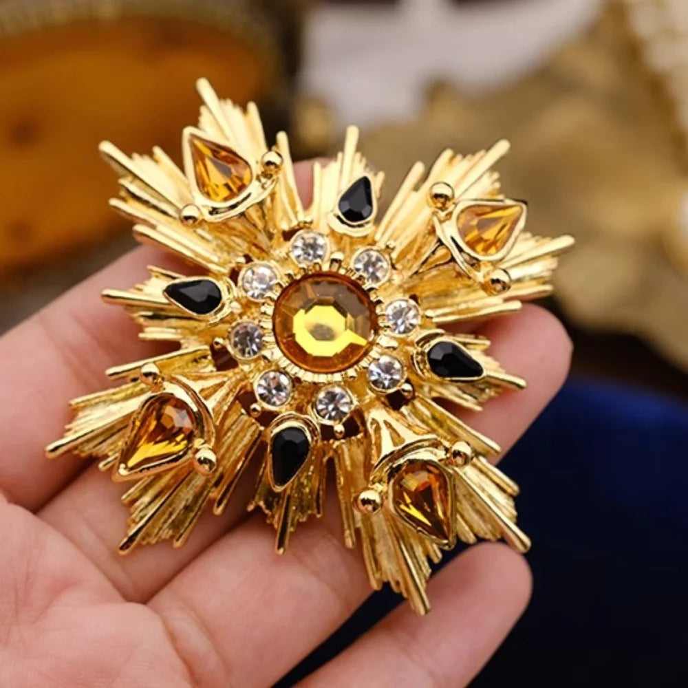 Baroque-Style Luxury Vintage Cross Brooch for Men and Women, Jewelry, Fashion Accessories, Wedding and Party Gifts
