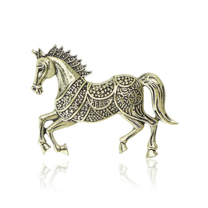 Beaut&Berry Classic Horse Brooches for Women Zodiac Animal Lapel Pins Casual Party Accessories New Year Gifts Friends Decoration
