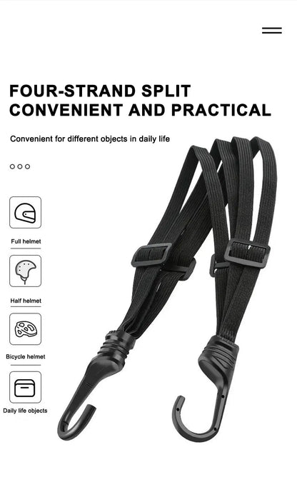 SEAMETAL Motorcycle Back Seat Helmet Strips Elastic Rope Motorcycle Helmet Fixed Strap Adjustment Fix Rope Goods Strap 60cm/90cm