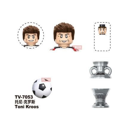 2026 NEW World Famous Football Players Figurine Messi Ronaldo Neymar Lewandowski Mini Action Building Block Model Toy Kids Gifts