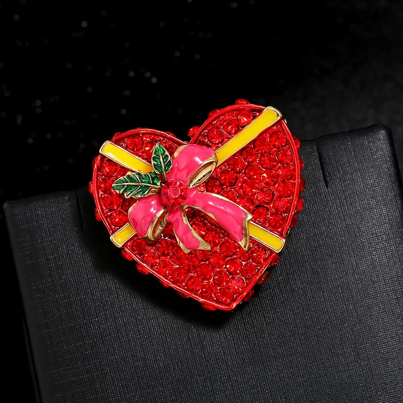 SKEDS Luxury Rhinestone Christmas Tree Snow Man Brooch For Women Men Exuqisite Fetival Enamel Badges Buckle Trendy Jewelry Pin
