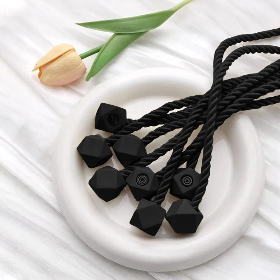 2/4pcs Curtain Tiebacks with Strong Magnet Thick Rope Design Bedroom Living Room Kitchen Durable for Office, Home Decoration