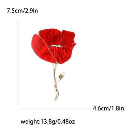Beaut&Berry Classic Acrylic Rose Brooches for Women Unisex Plant Flower Pins Casual Party Accessories Gifts Friends Decoration