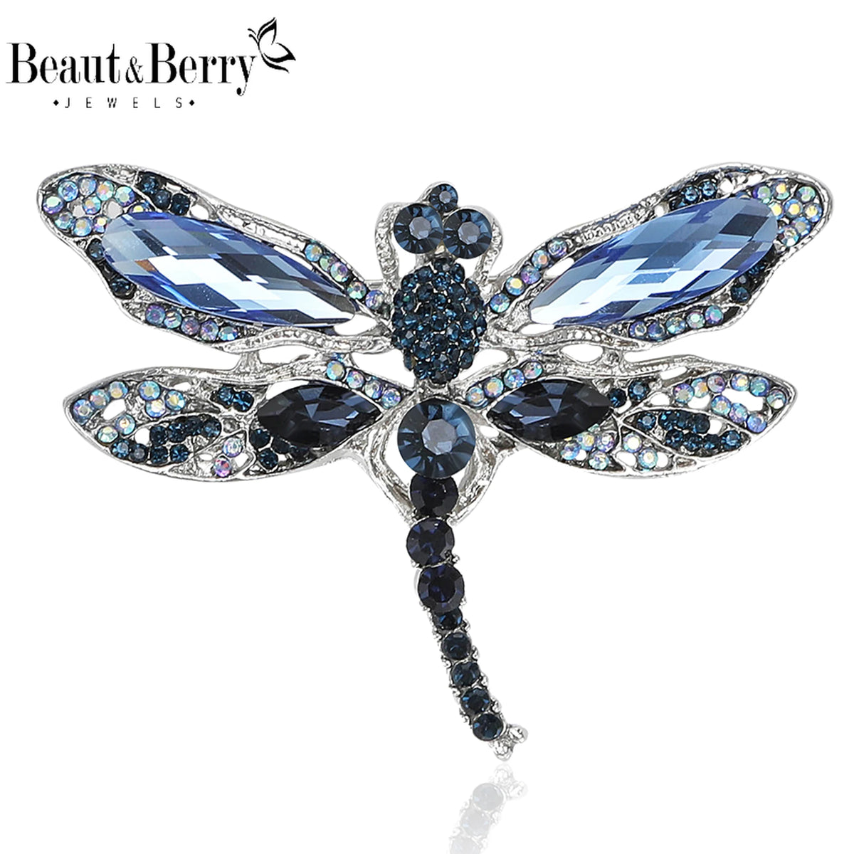 Beaut&Berry Crystal Dragonfly Brooches for Women Unisex insect Pins Multi-coloured Optional Casual Party Accessories Gifts