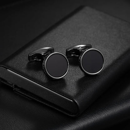 Round Cufflinks Mens For Business Shirt Wedding Party Men Cufflink Solid Cloth Rectangle Stripe Cuff links Accessories Wholesale