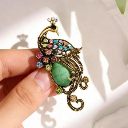 Rhinestone Peacock Brooch for Women Unisex Animal Pins Party Backpack Gifts Jewelry Accessories