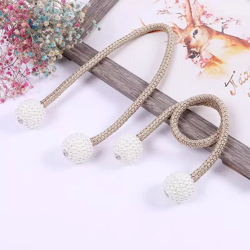 Curtain magnet buckle without punching creative versatile rope ties decoration modern simple straps 2pcs