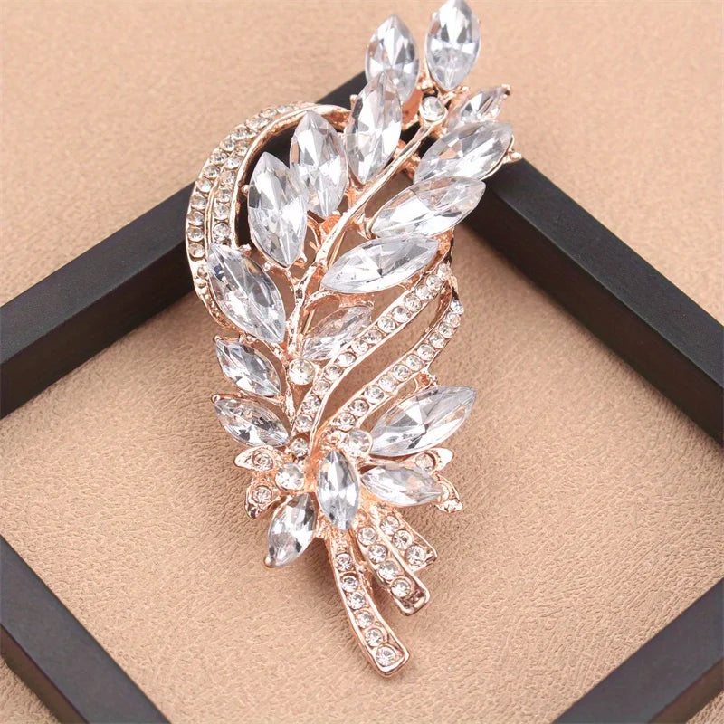 High-end Exquisite Colorful Hollow Leaf Brooch Coat Cardigan Suit Pin Brooch Female Elegant Atmosphere Clothing Accessories