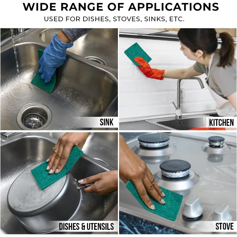 5Pcs Multi-Purpose Cleaning Sponges Scrubbing Pads for Kitchen Bathroom General Dishwashing Tools Scouring Pad
