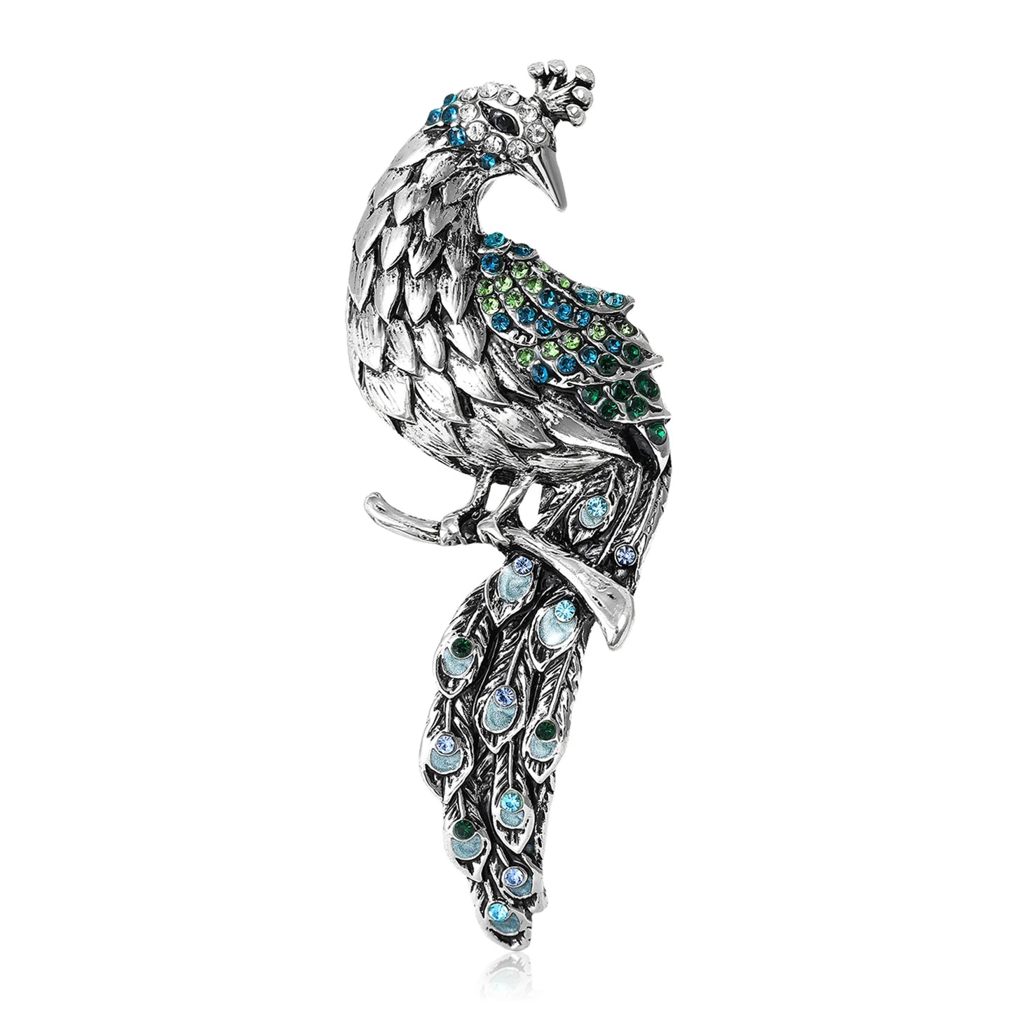 Beaut&Berry Luxury Rhinestone Peacock Brooch for Women Animal Bird Pins Casual Party Accessories New Gifts Friends Decoration