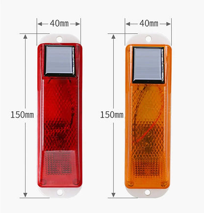 2pcs Warning LED Lamp Solar Warning Lamp Solar Strobe Lamp  Chip Control Bridge Night Driving Safety Light Traffic Caution Light