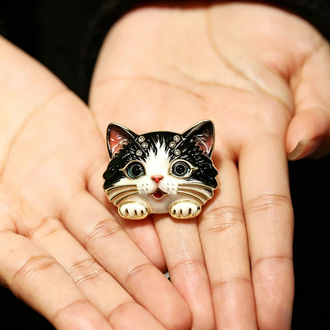 Baroque Luxury Cartoon Cat Animal Design Brooches for Men and Women, Jewelry, Fashion Accessories, Wedding, Holiday, Party Gifts