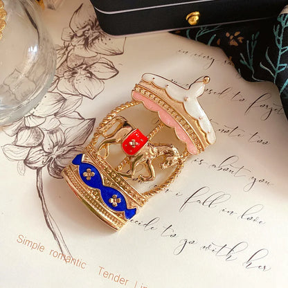 Baroque Luxury Carousel Design Brooch for Men and Women，Jewelry Accessories Pins，Wedding Holiday Party Couple Surprise Gift