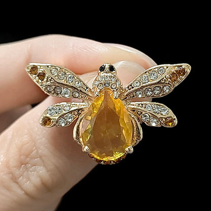 Beaut&Berry Luxury Crystal Bee Brooches for Women Unisex Insect Pins Casual Party Jewelry Accessories Gifts Decoration