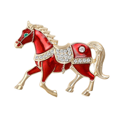 2026 New Women's Luxury Dress Horse Brooch Horse Year Mascot UK Travel Souvenir Gift