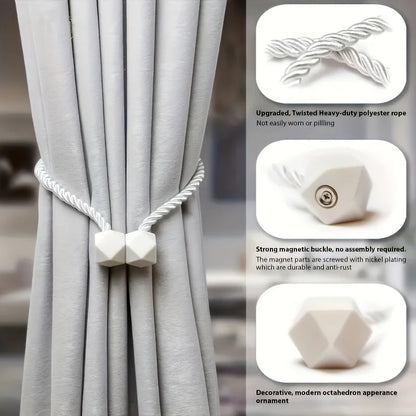 1pc Boho Style Magnetic Curtain Tiebacks - Easy Install, No Drilling Required, Stylish Curtains for Living Room