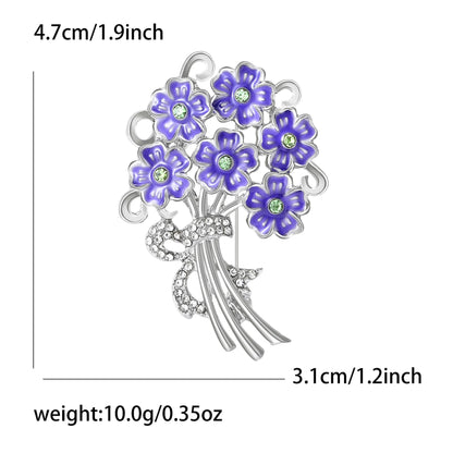 Fashion Enamel Flower Brooches for Women Unisex Plant Pins Office Casual Party Friend New Gifts Jewelry Accessories Decoration