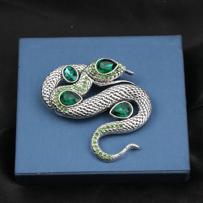 SKEDS Women Men Fashion Exquisite Colorful Rhinestone Snake Brooch Pin Elegant Lady Crystal Shining Animal Badges Corsages