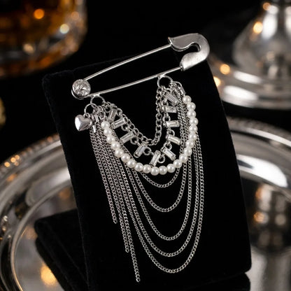 Affordable Luxury Floral Tassel Brooch for Men and Women, Jewelry, Fashion Accessories, Party Gift