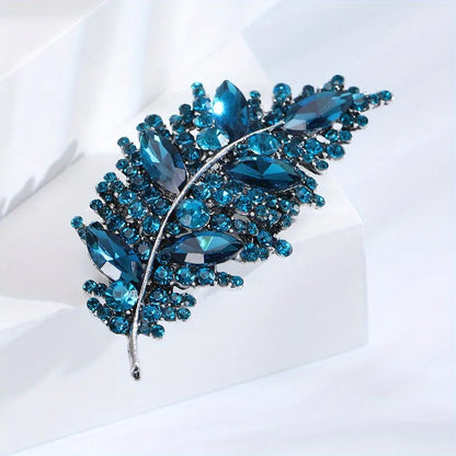 Baroque Luxury Feather and Leaf Design Brooch for Men and Women, Jewelry Accessories, WeddingHolidayPartyCouple'sSurpriseGift