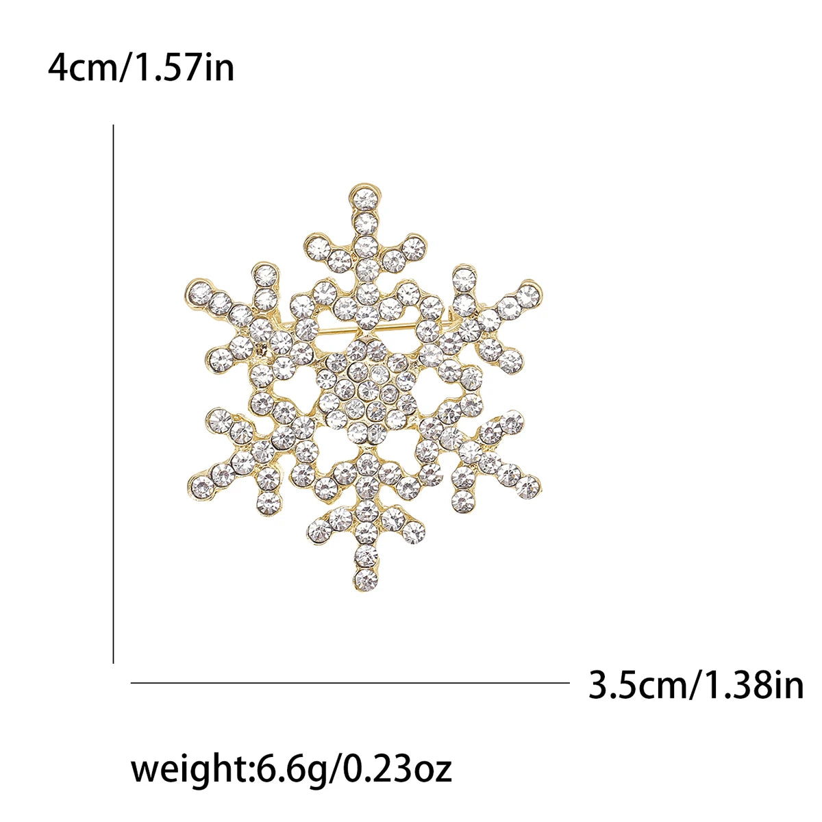 Christmas Rhinestone Snowflake Brooches for Women Unisex Pearl Ice Crystal Pins Office Party Friend Gifts Jewelry Accessories