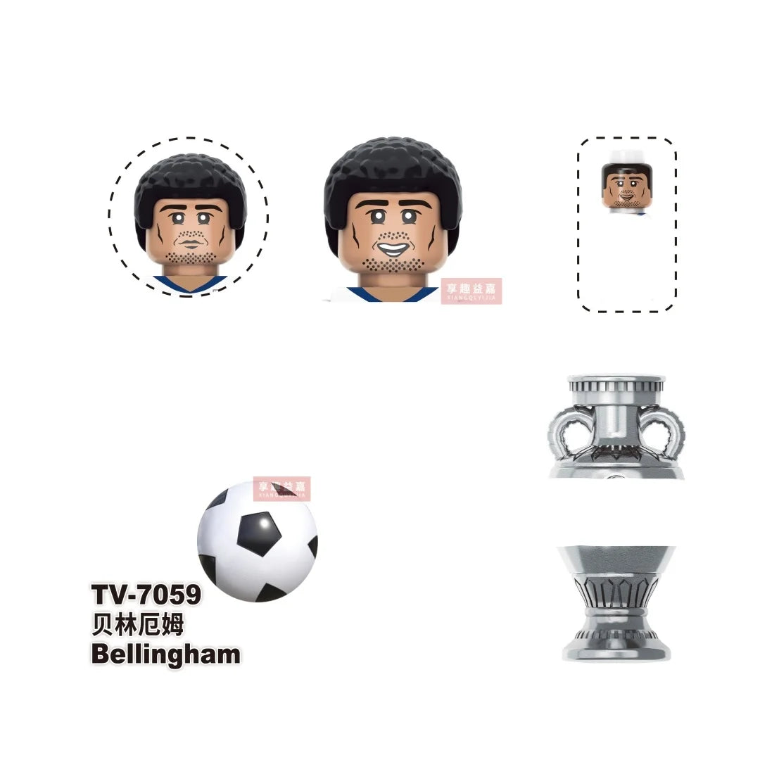 2026 NEW World Famous Football Players Figurine Messi Ronaldo Neymar Lewandowski Mini Action Building Block Model Toy Kids Gifts