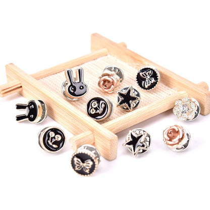 10Pcs Mini Pearl & Crystal Flower Brooch Set – Stylish Suit, Shirt, & Lapel Collar Pins for Women, Elegant Button Accessories