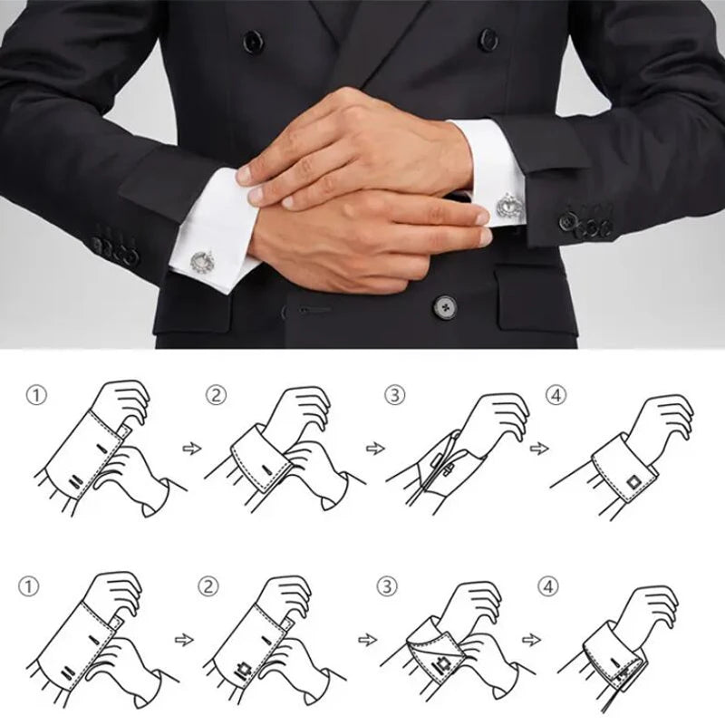 Men's French shirt cufflinks copper material square black zircon cufflinks fashion clothing accessories wholesale