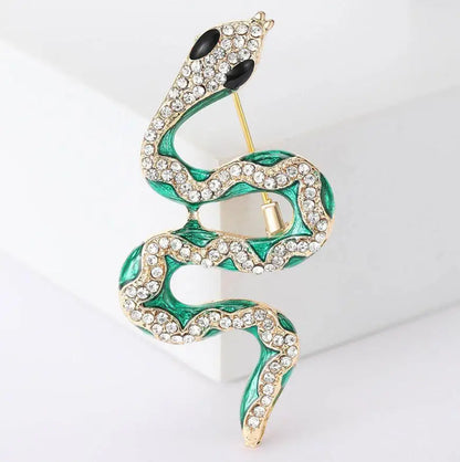 Clearance Price Snake Shape Brooches for Women Men Rhinestone Crystal Lapel Pin Clearance Sale