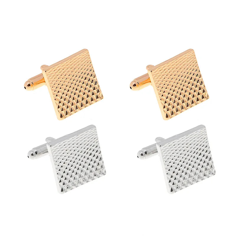 Luxury Quality Men's Cufflinks Classic Geometric Square Metal Sleeve Nails Fashion Cuff Buttons for Clothes Man Wedding Jewelry